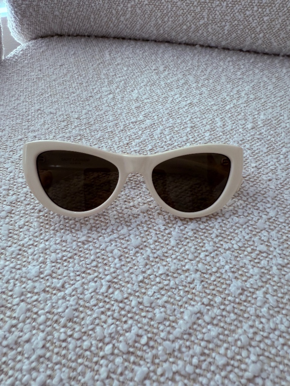 NEVER WORN - Saint Laurent Ivory Cat-Eye Sunglasses (With Case)